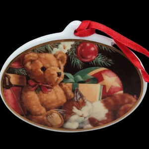 Vtg american greetings christmas ornament  porcelain